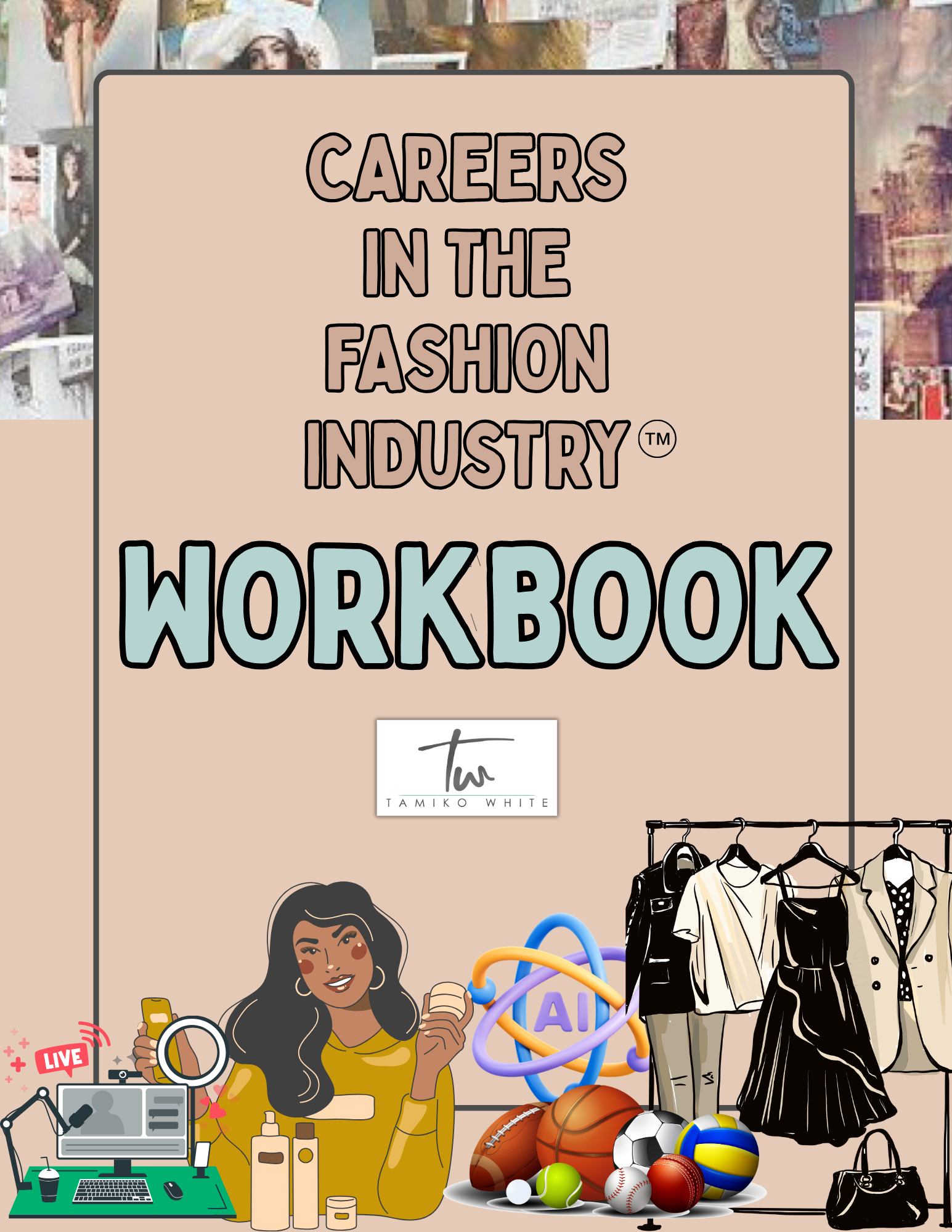 Cover of the Careers in the Fashion Industry workbook for grades 6–8.