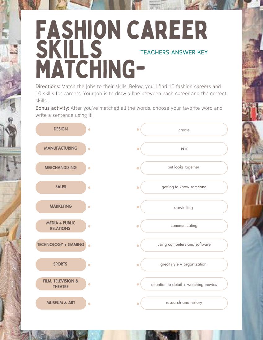 Careers in the Fashion Industry Workbook sample page 9